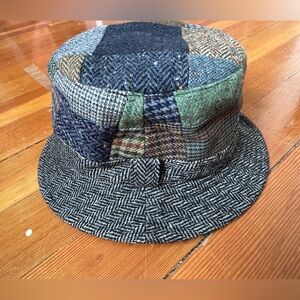 Shandon Donegal Tweed Patchwork Wool Hat Made in Ireland Size L 60
